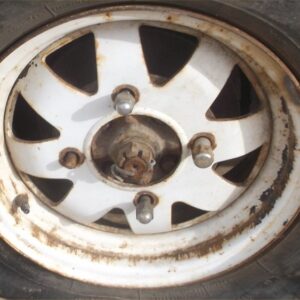 vintage 13-inch White Spoke "Wagon Wheel" steel rims featuring the legendary, ultra-niche 4x140mm bolt pattern.