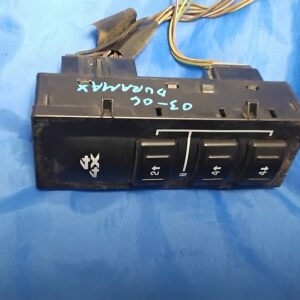 Front faceplate view of OEM GM 3-button 4x4 transfer case selector switch with wiring pigtail